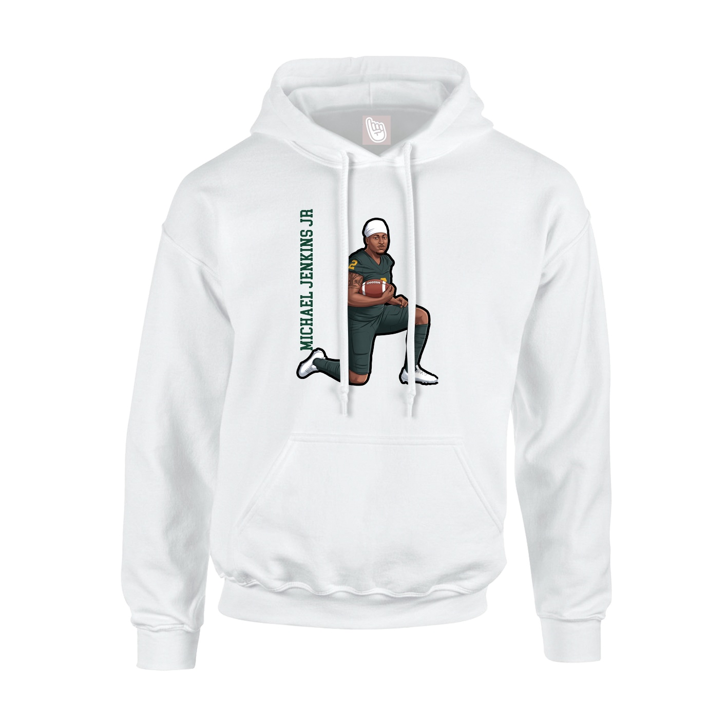 Youth Hoodie — Name Vertical in White
