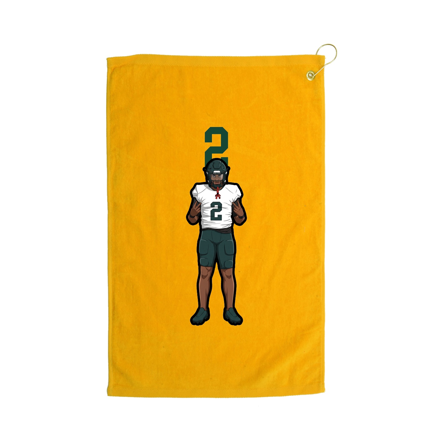 Golf Towel — Number Top in Gold