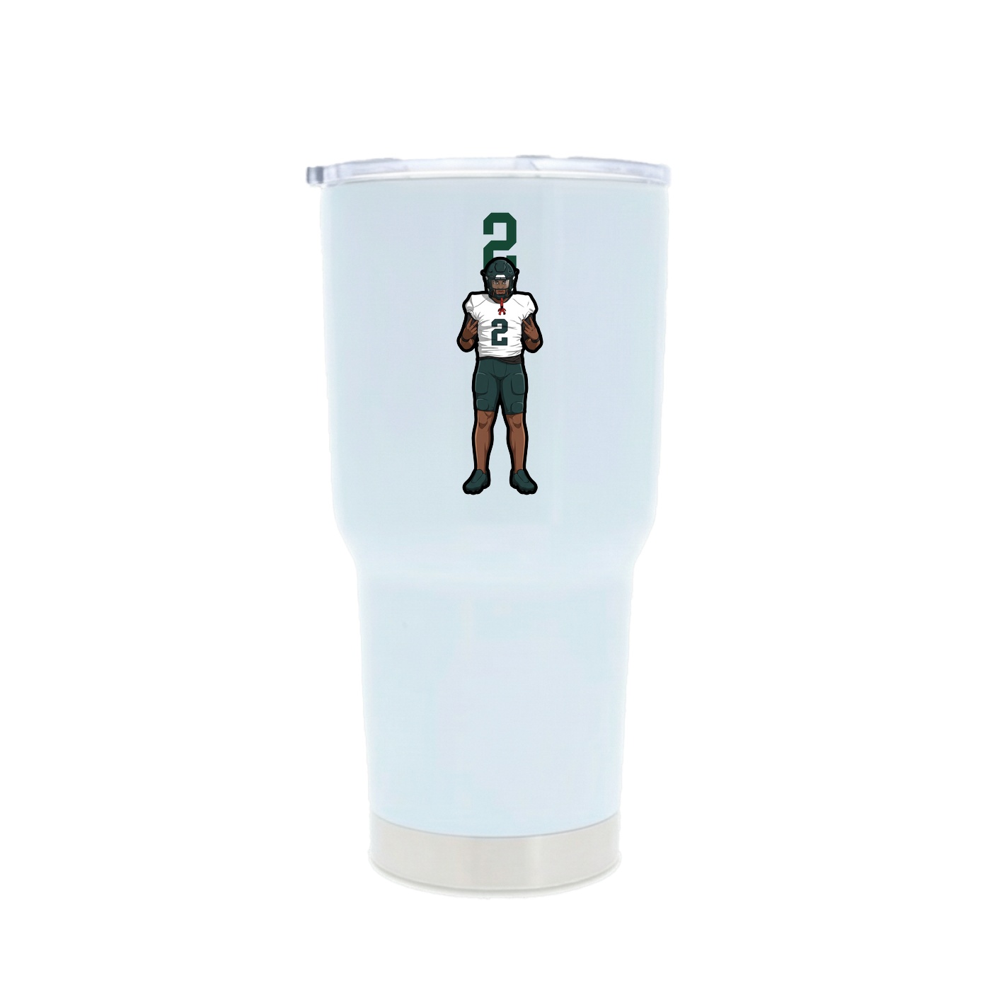 30oz Stainless Steel Tumbler — Number Top in White