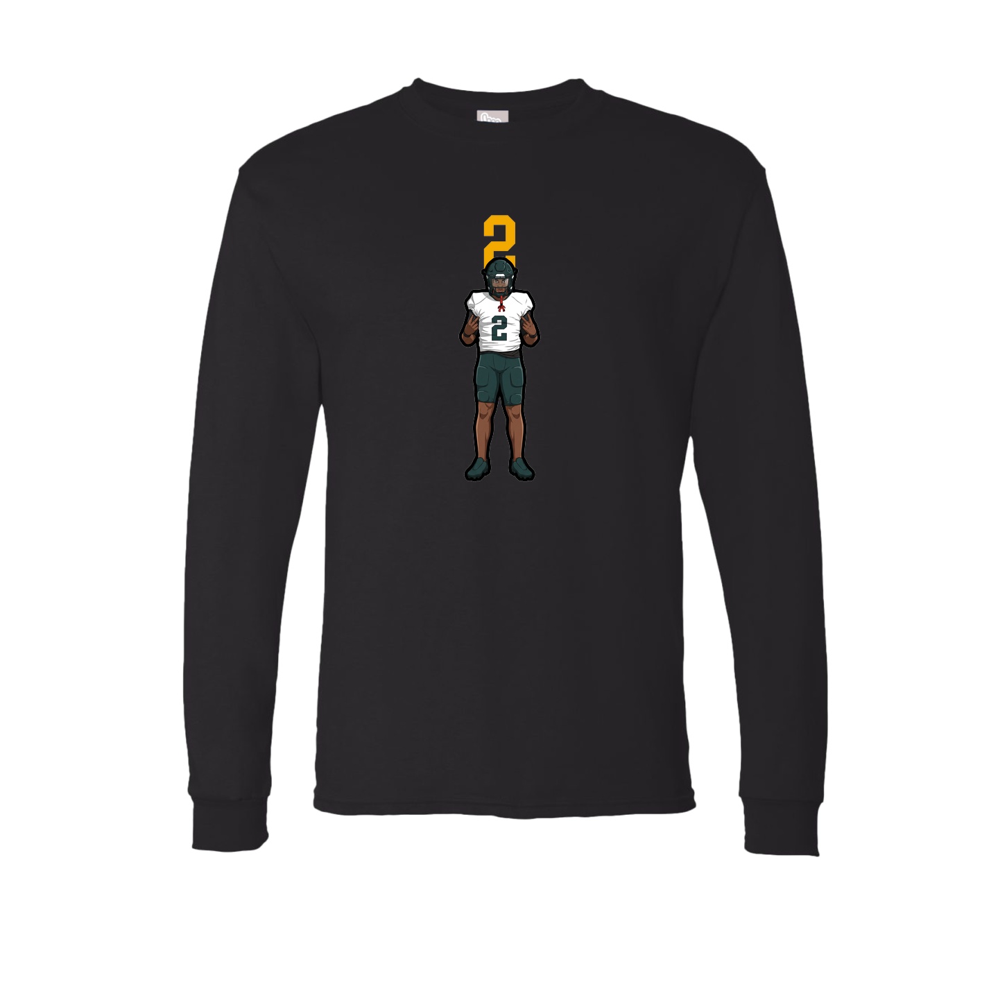 Long Sleeve Tee — Number Top in Black