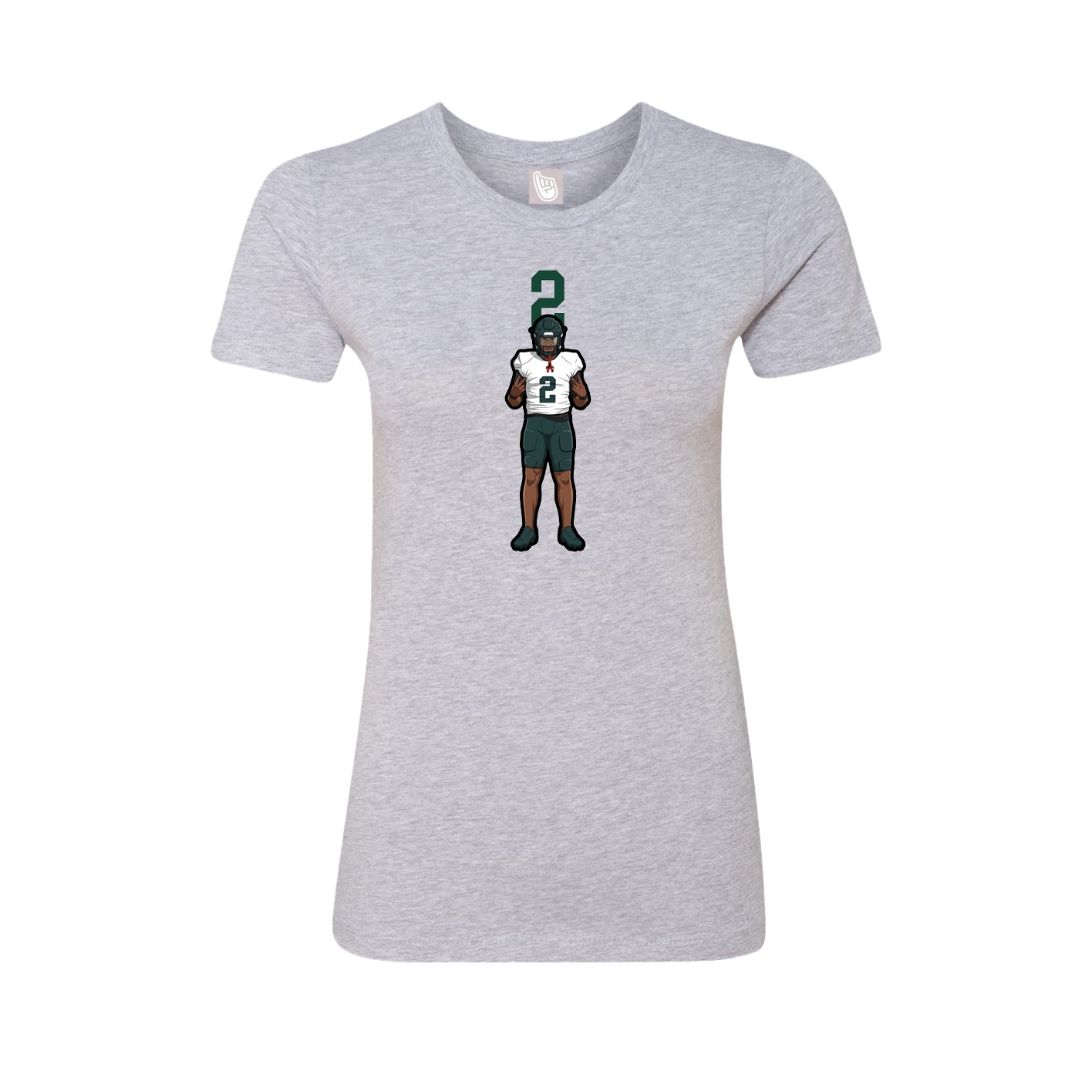Womens Tee — Number Top in Grey