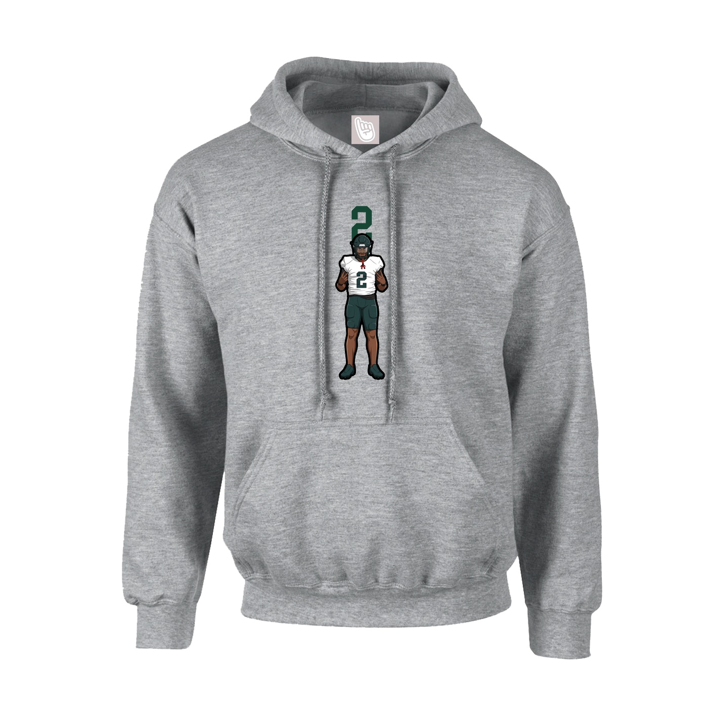 Hoodie — Number Top in Grey