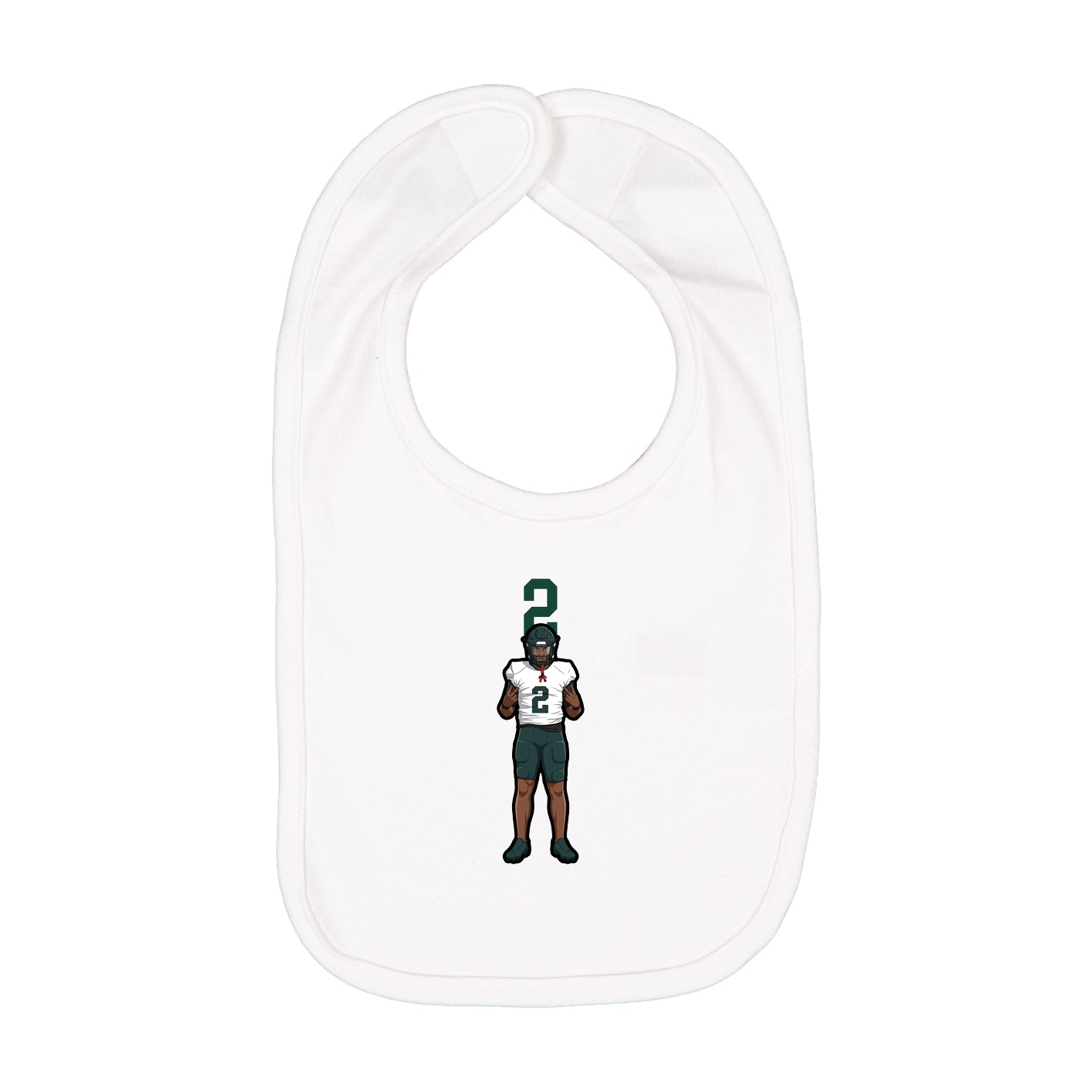 Infant Bib — Number Top in White