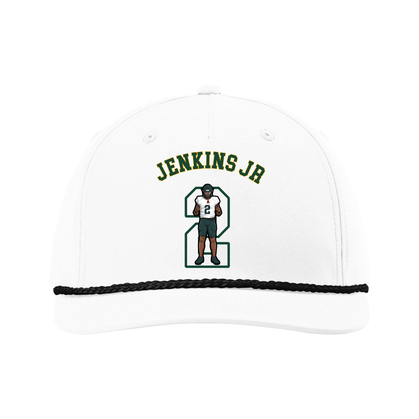 Five-Panel Classic Rope Cap — Shirsey Arch in White