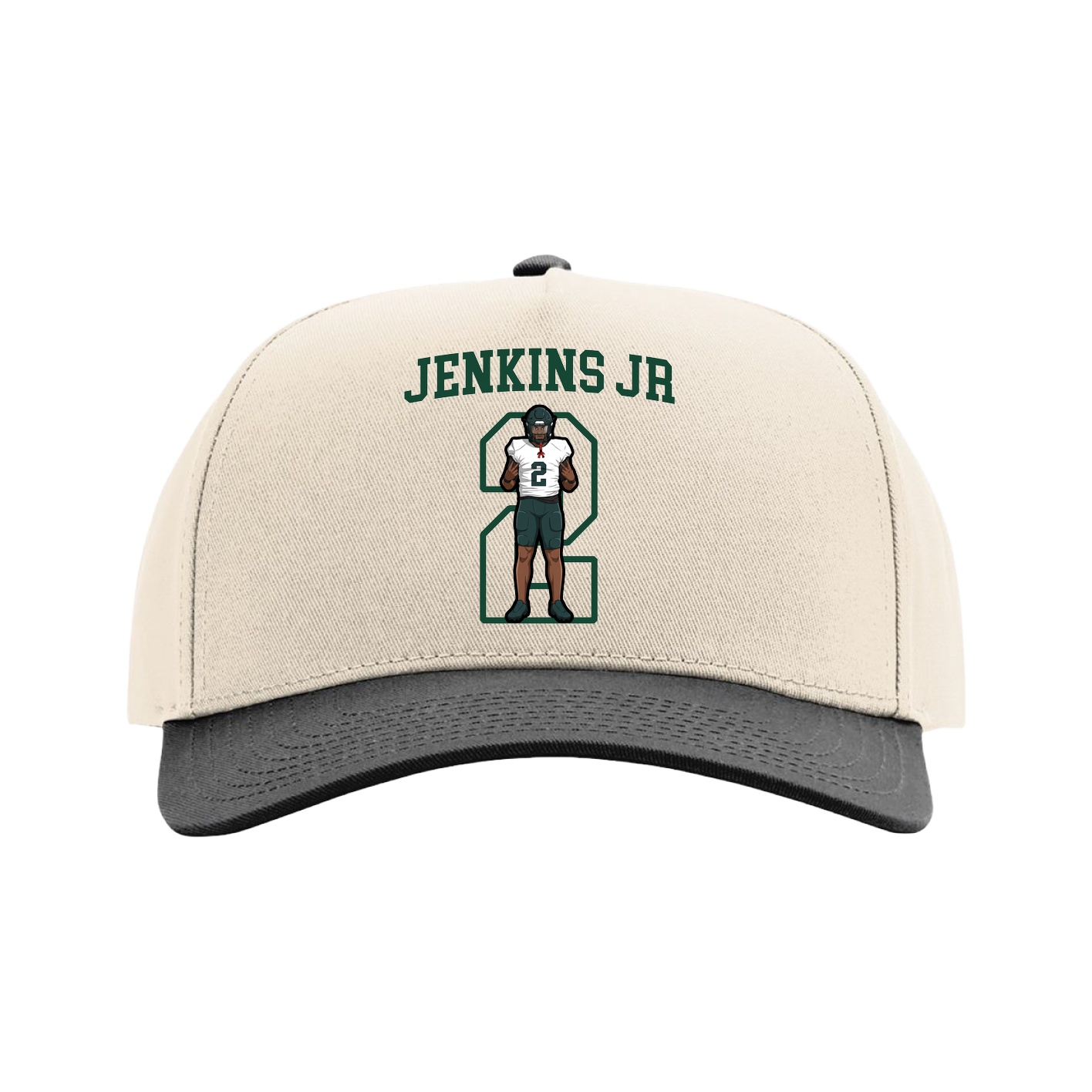 Full Fabric Five-Panel Champ Cap — Shirsey in Cream/Black