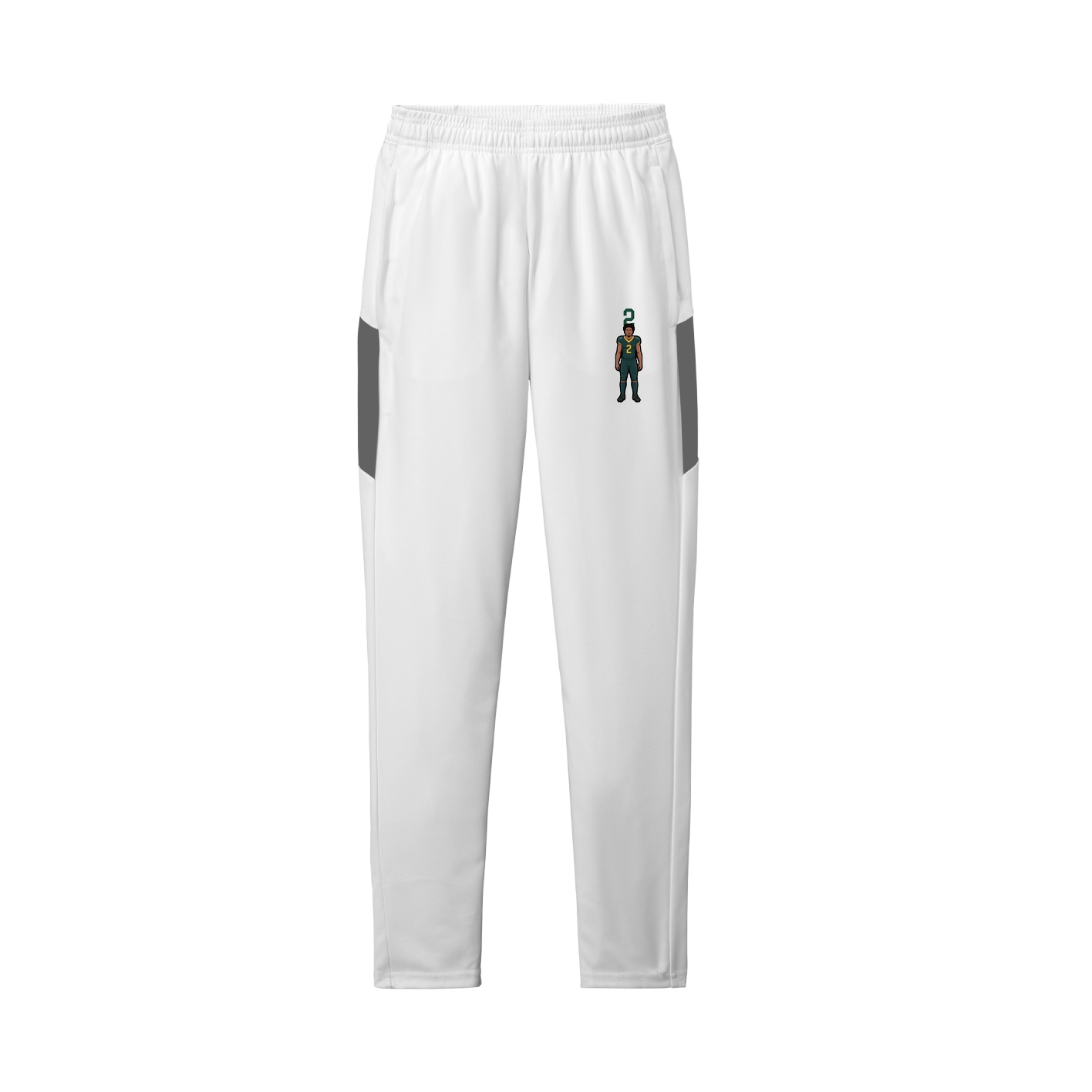 Team Travel Pant — Number Top in White/Grey