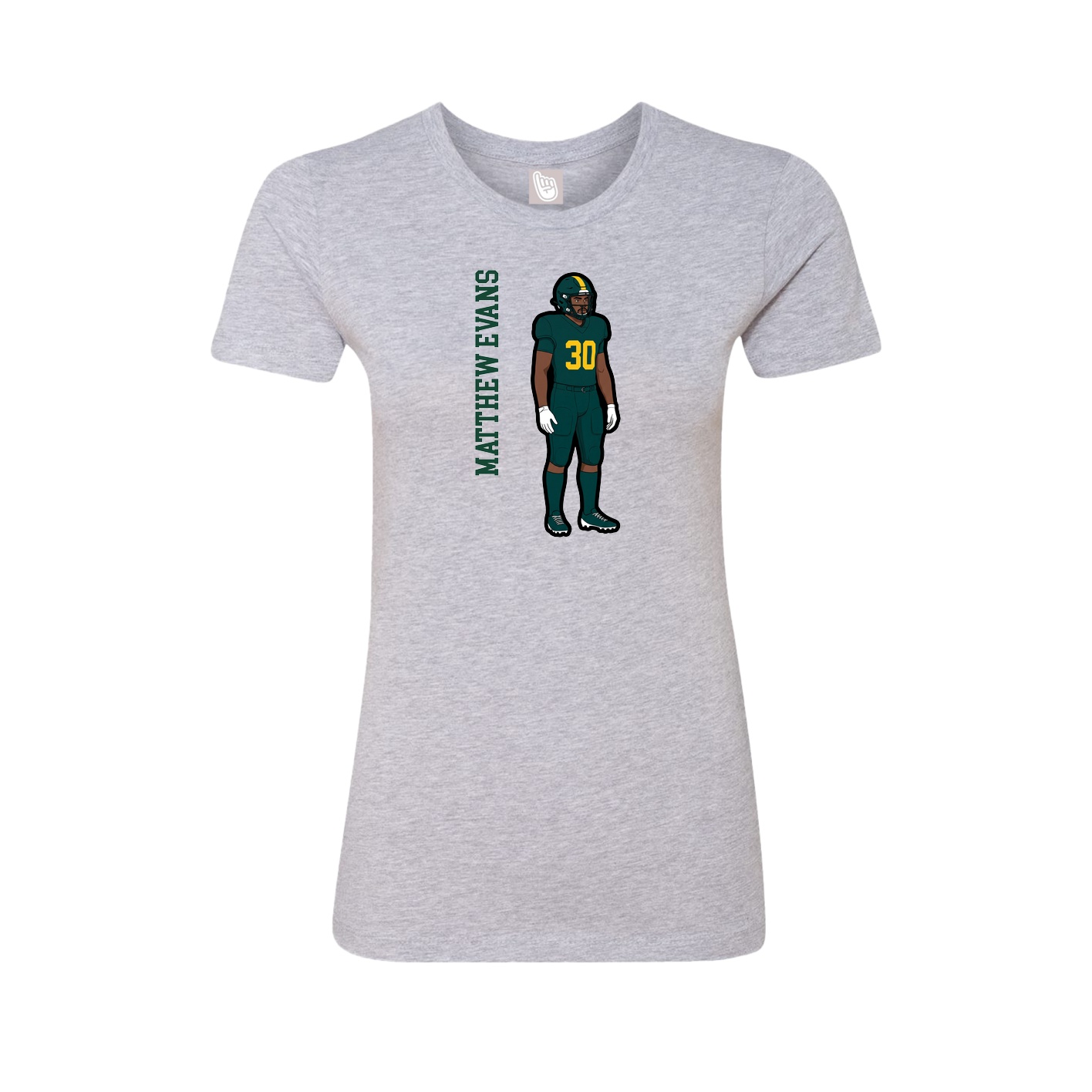 Womens Tee — Name Vertical in Grey