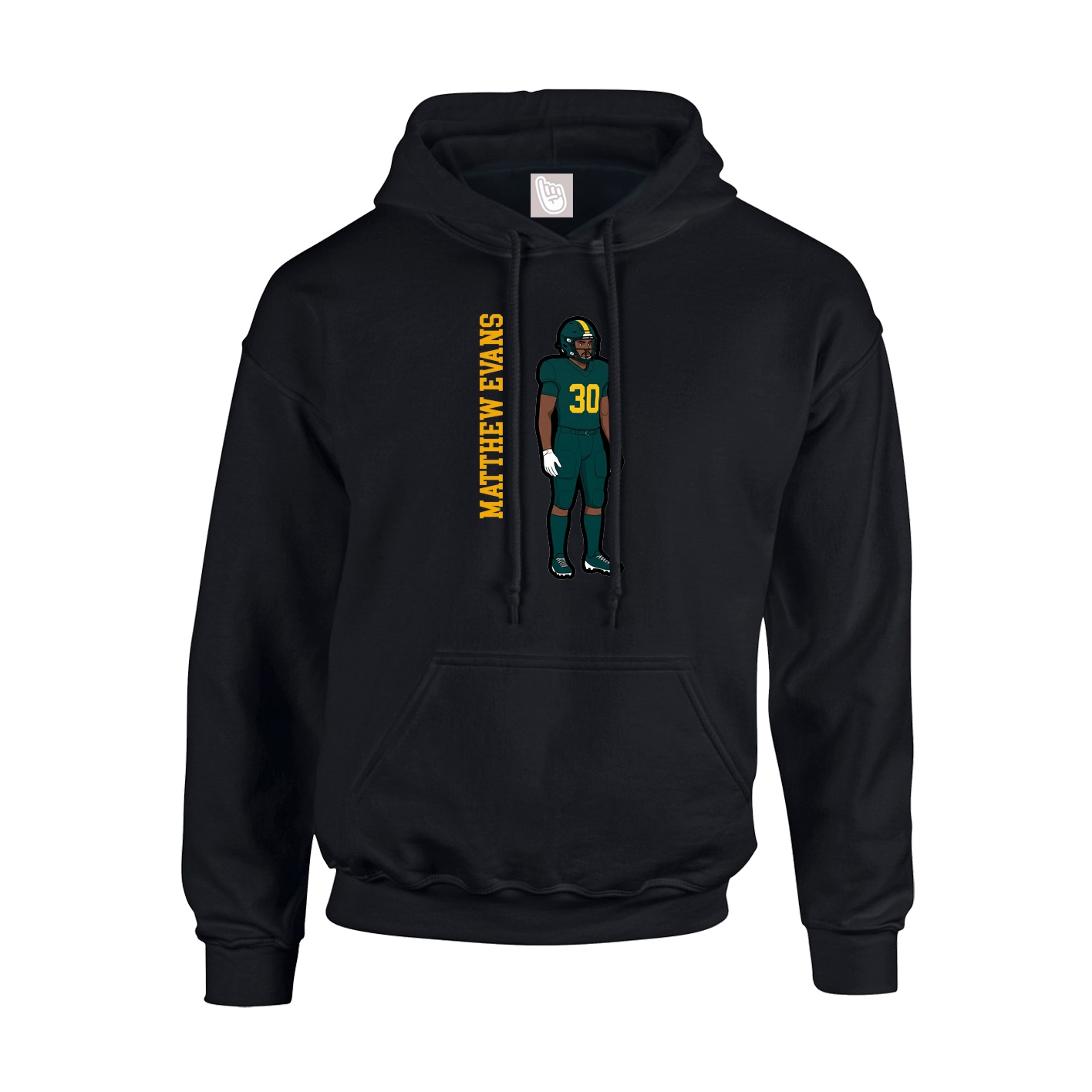 Hoodie — Name Vertical in Black