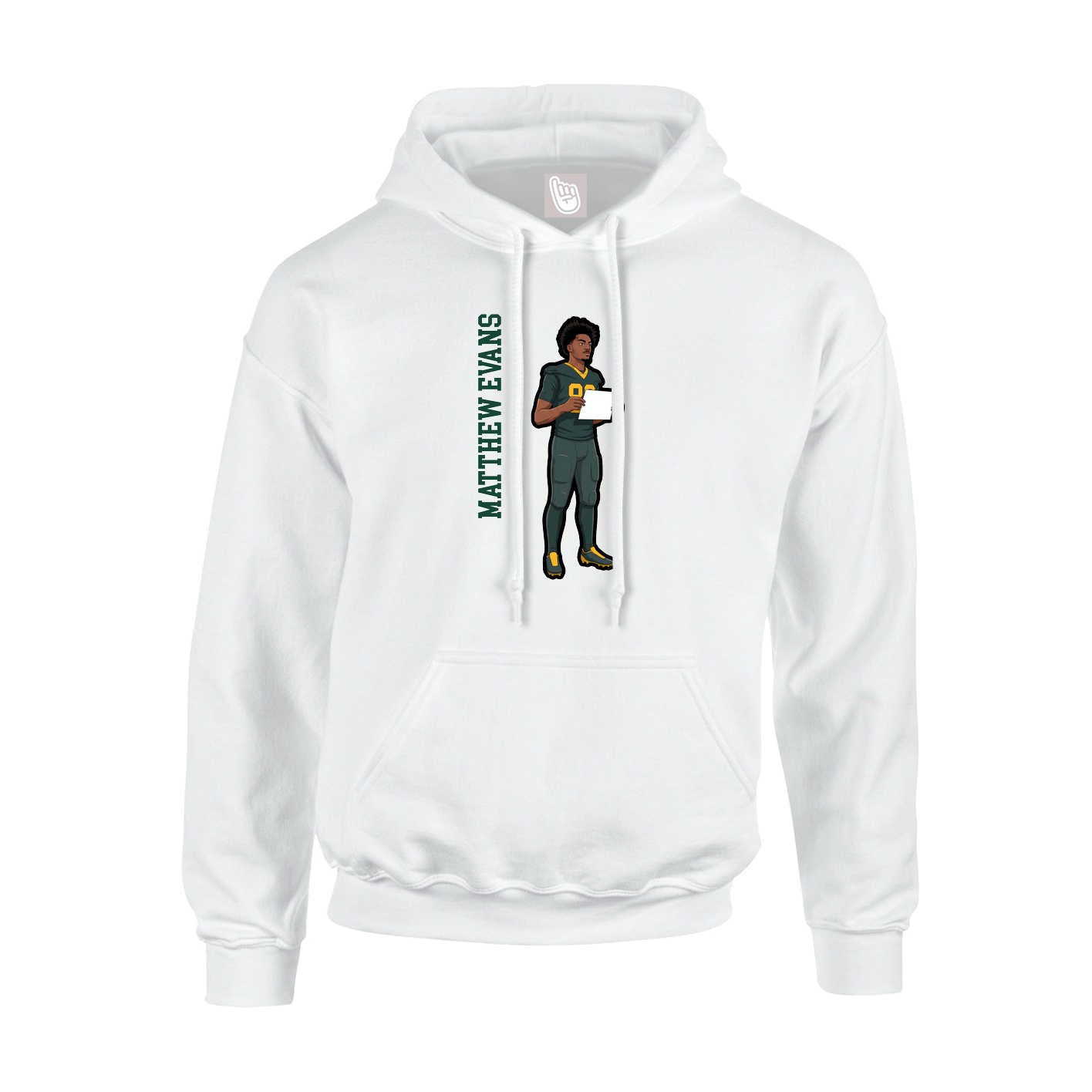 Youth Hoodie — Name Vertical in White