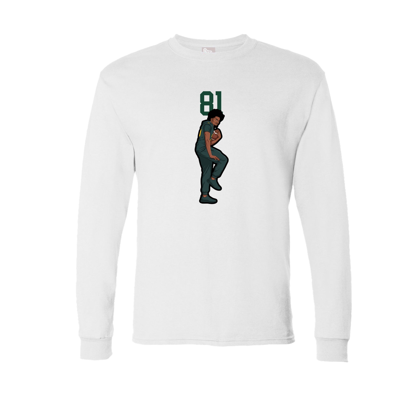 Long Sleeve Tee — Number Top in White
