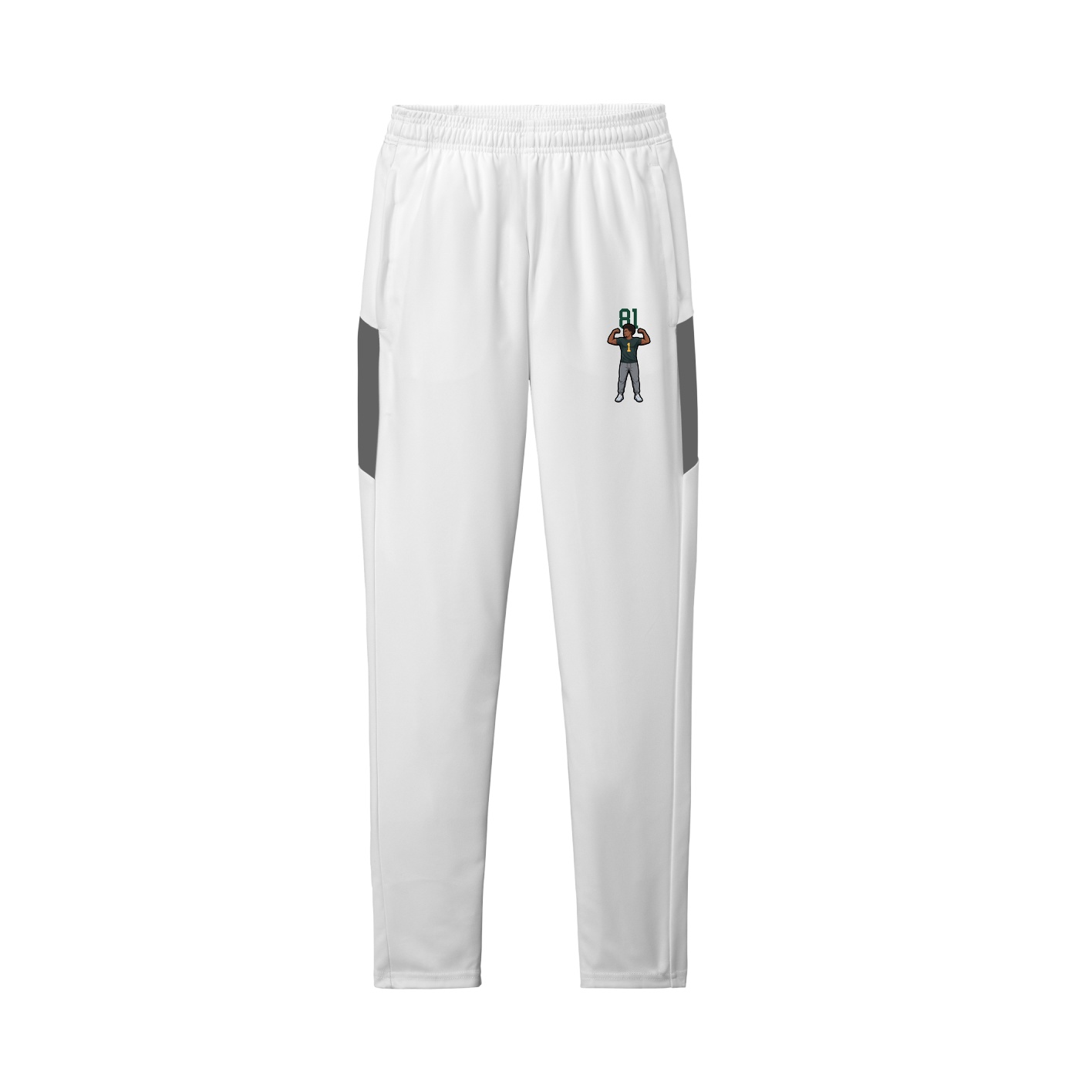 Team Travel Pant — Number Top in White/Grey
