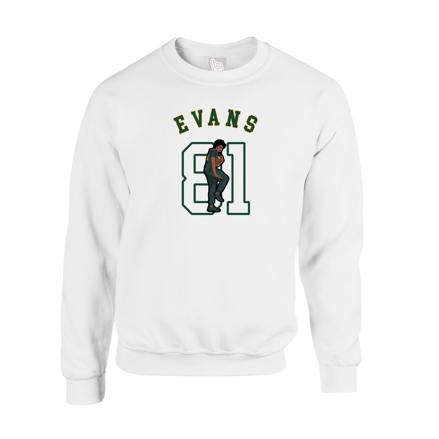 Fleece Crew — Shirsey Arch in White