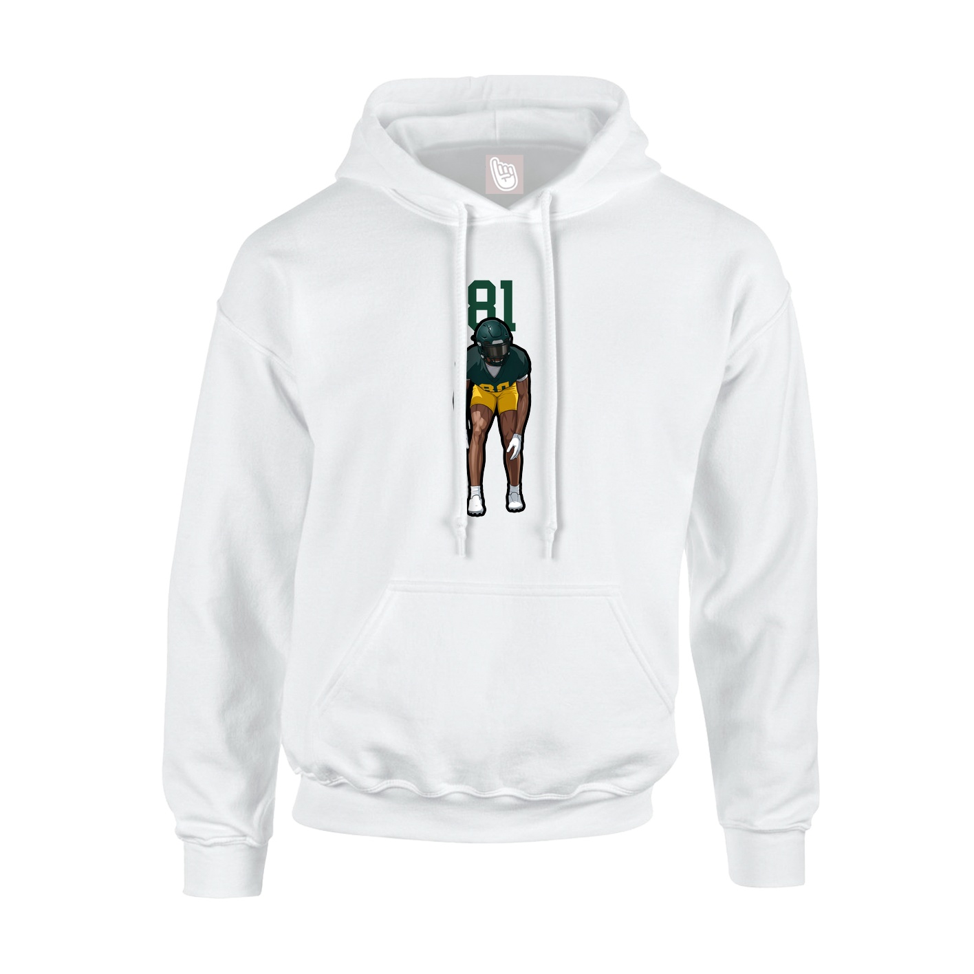 Youth Hoodie — Number Top in White