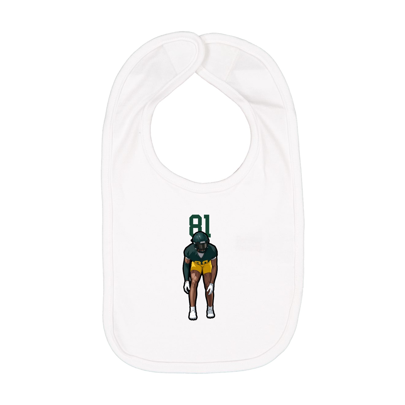Infant Bib — Number Top in White