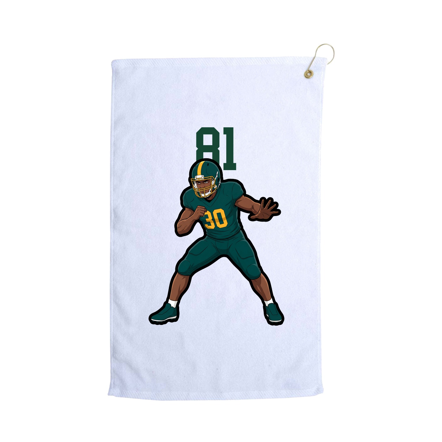 Golf Towel — Number Top in White