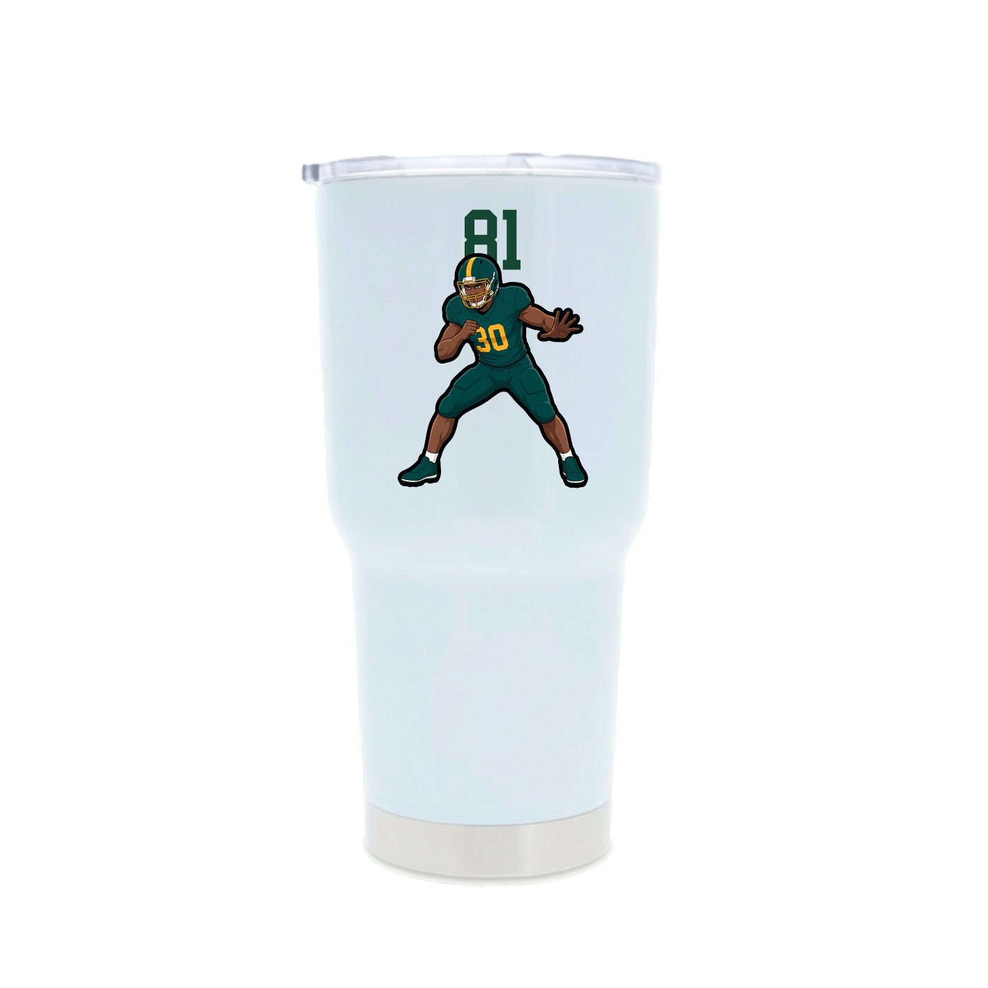 30oz Stainless Steel Tumbler — Number Top in White