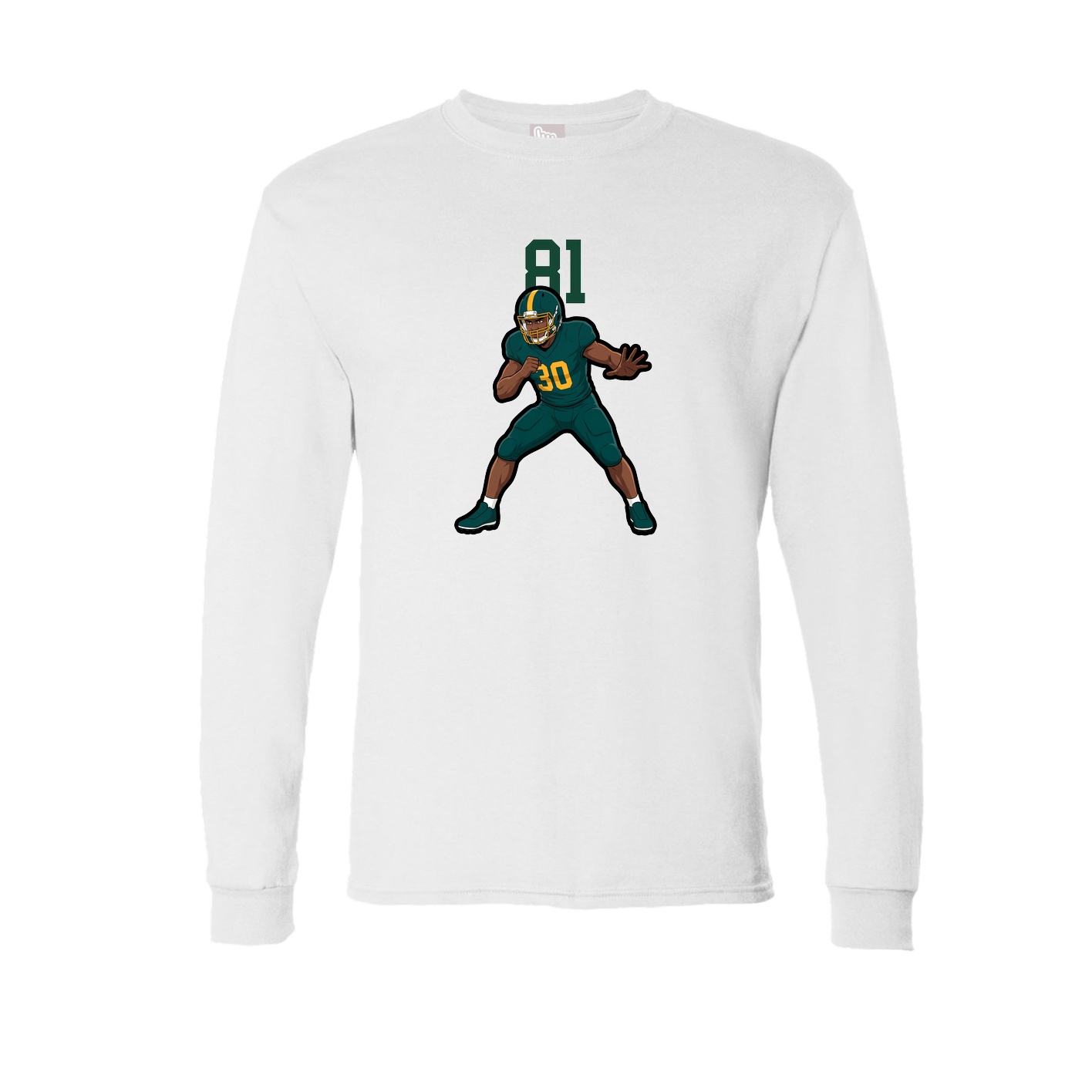 Long Sleeve Tee — Number Top in White