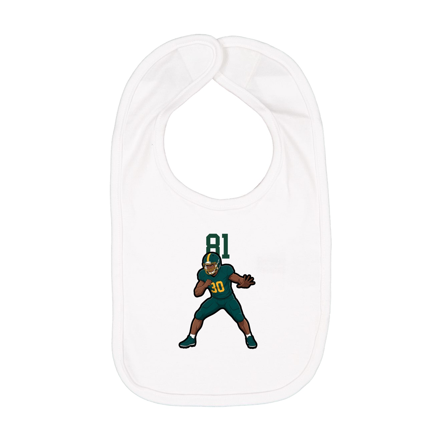 Infant Bib — Number Top in White