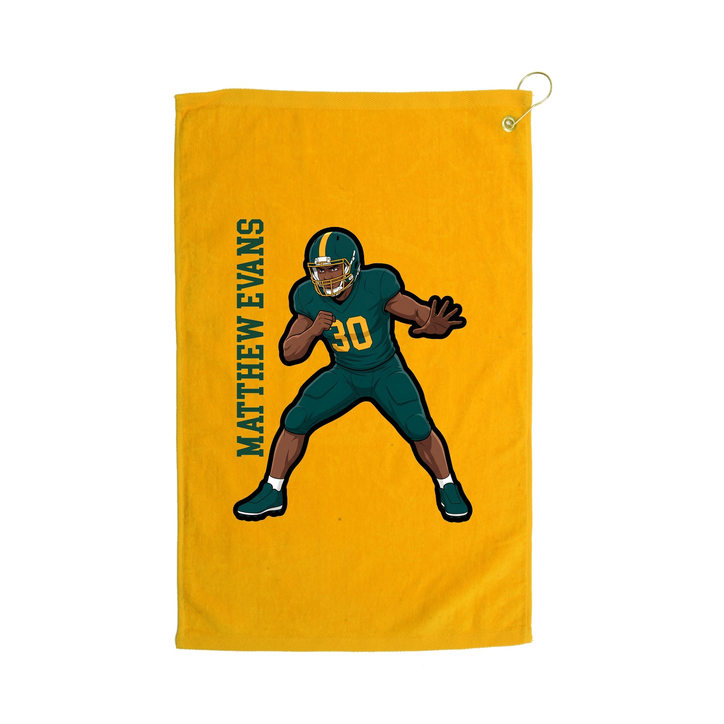 Golf Towel — Name Vertical in Gold