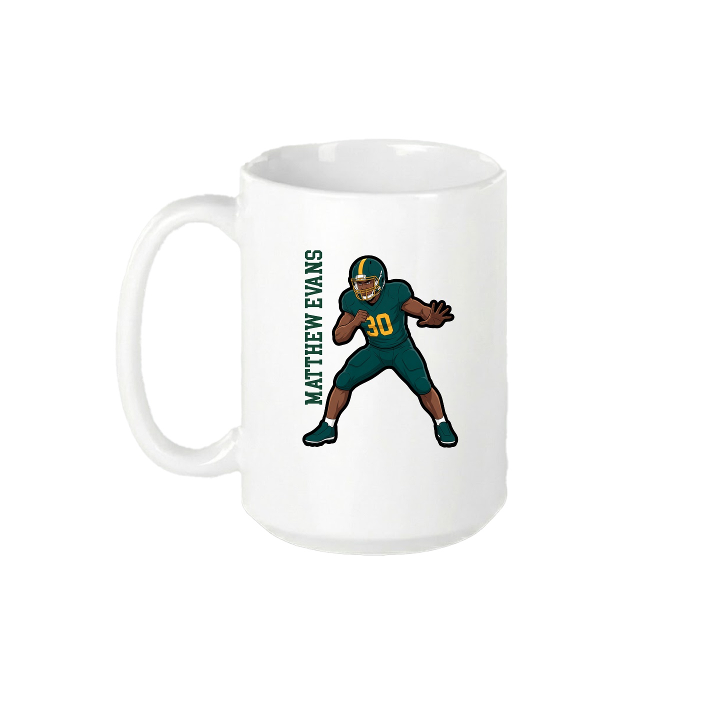 15oz Coffee Mug — Name Vertical in White