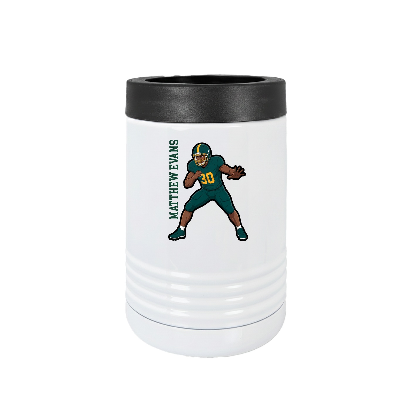 Beverage Holder — Name Vertical in White