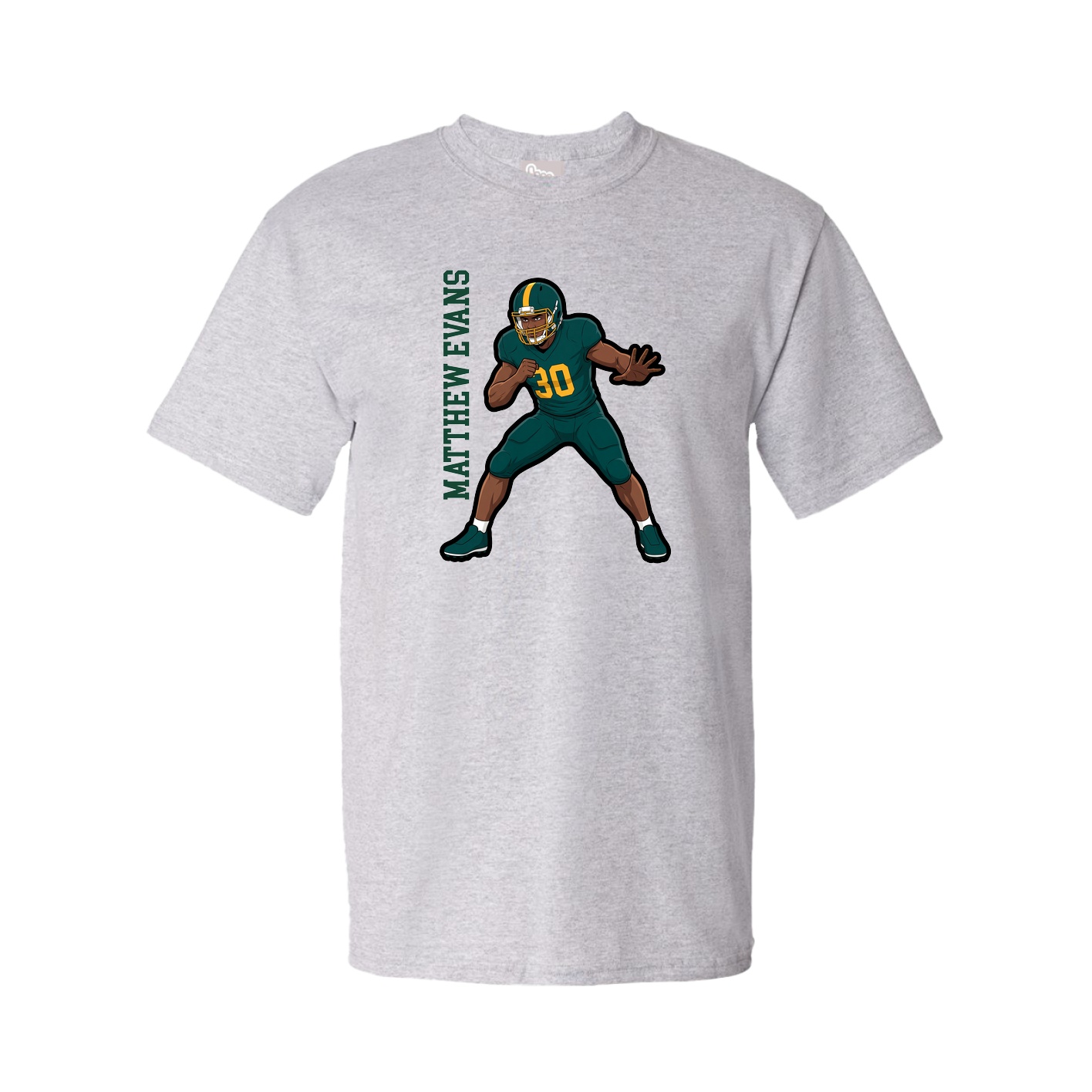 Tee — Name Vertical in Grey