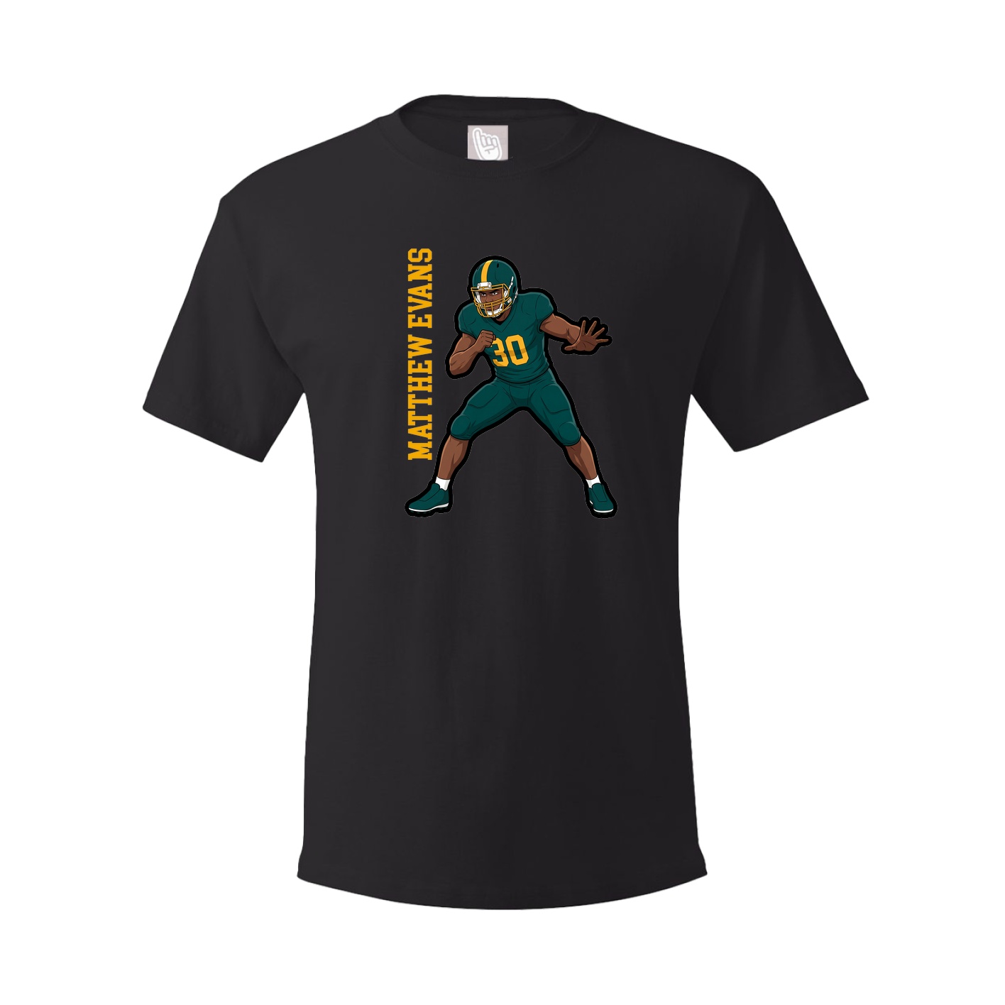 Youth Tee — Name Vertical in Black