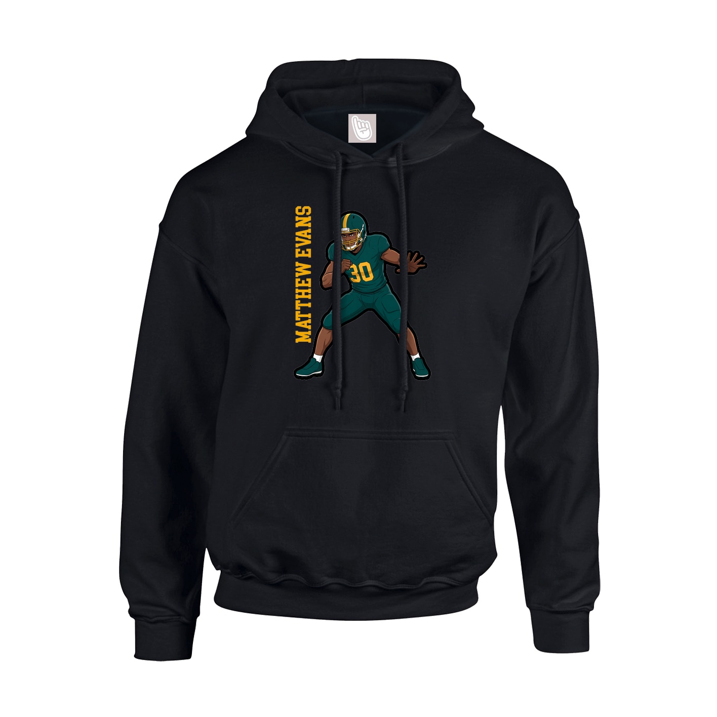 Hoodie — Name Vertical in Black