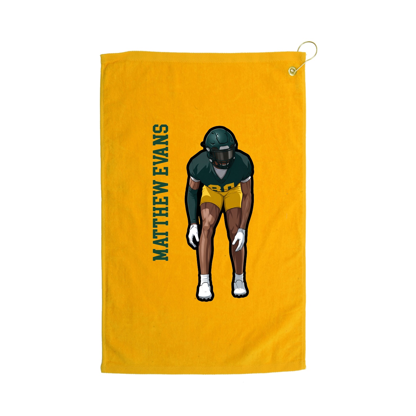 Golf Towel — Name Vertical in Gold