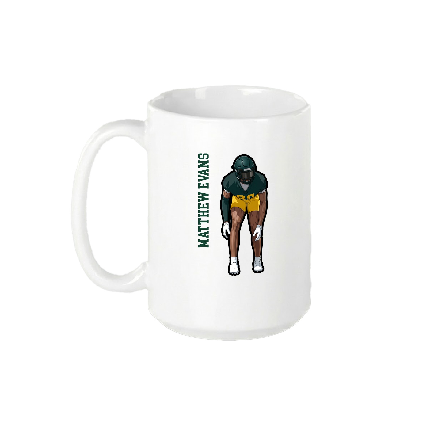 15oz Coffee Mug — Name Vertical in White