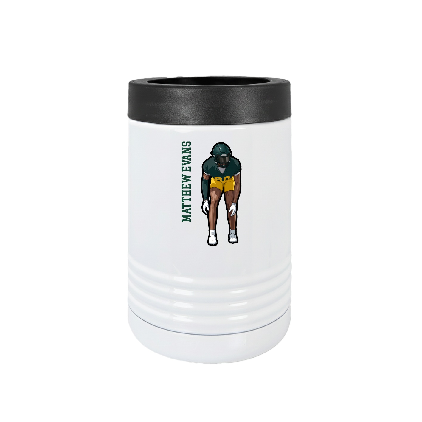 Beverage Holder — Name Vertical in White