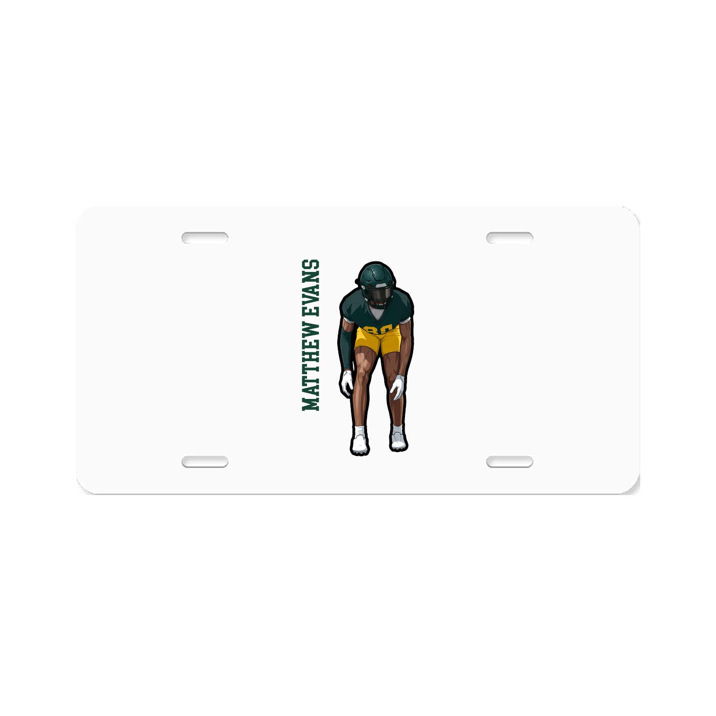 License Plate — Name Vertical in Classic
