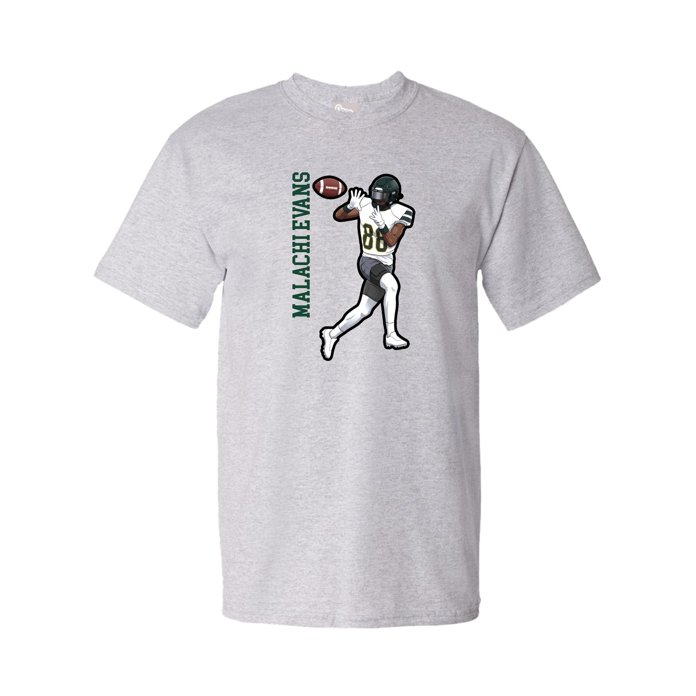 Tee — Name Vertical in Grey