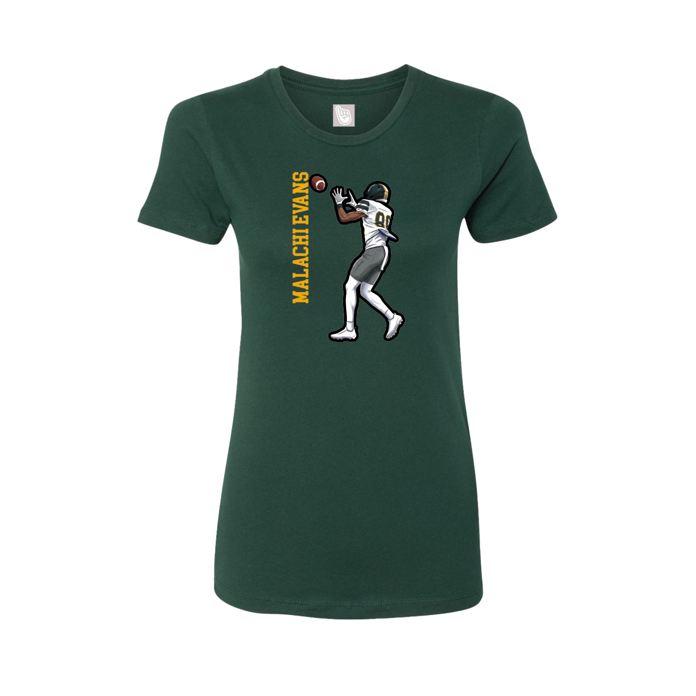 Womens Tee — Name Vertical in Green