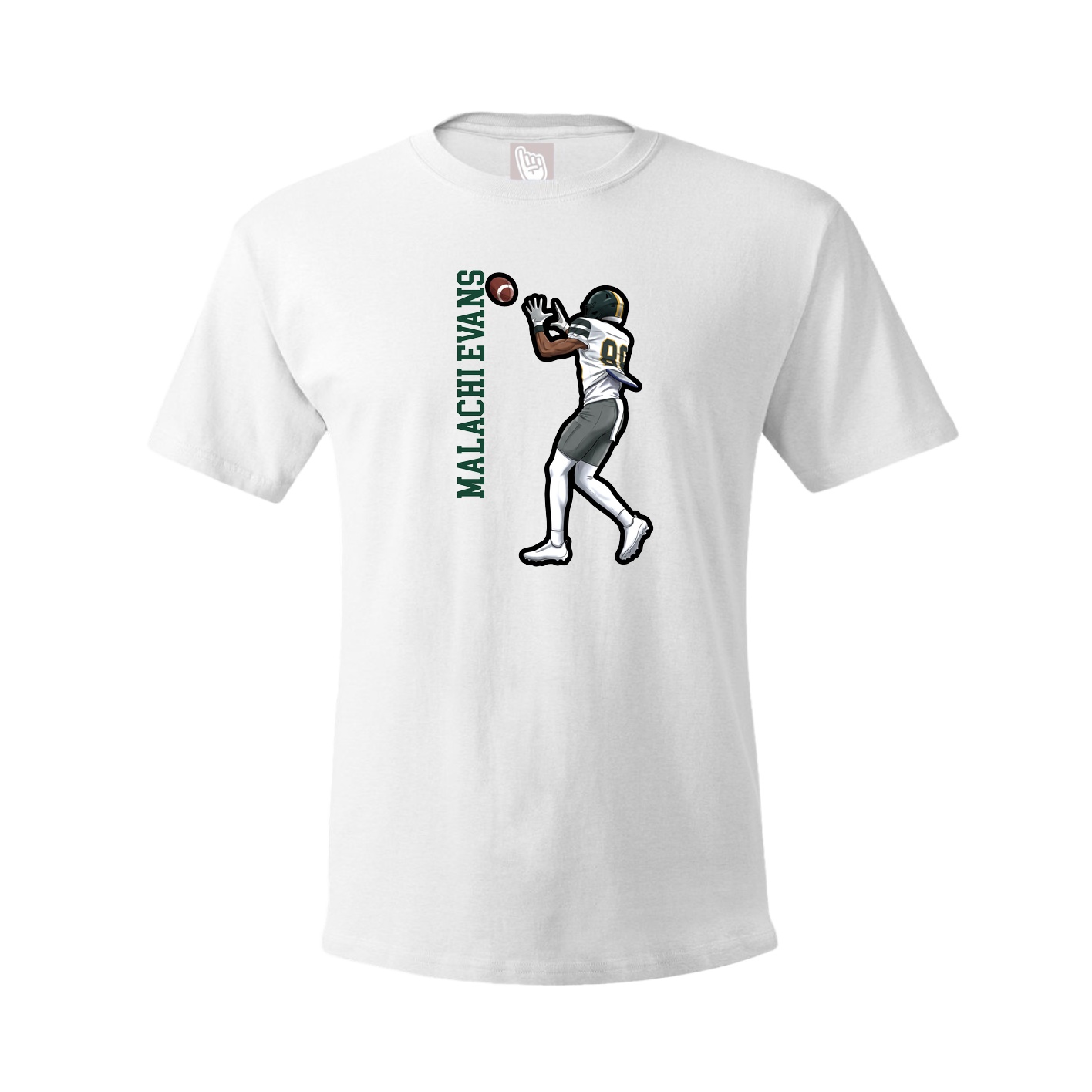 Youth Tee — Name Vertical in White