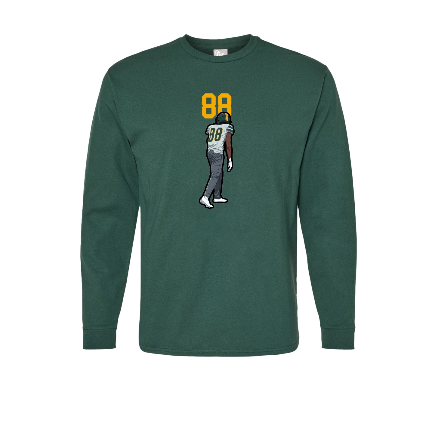 Long Sleeve Tee — Number Top in Green