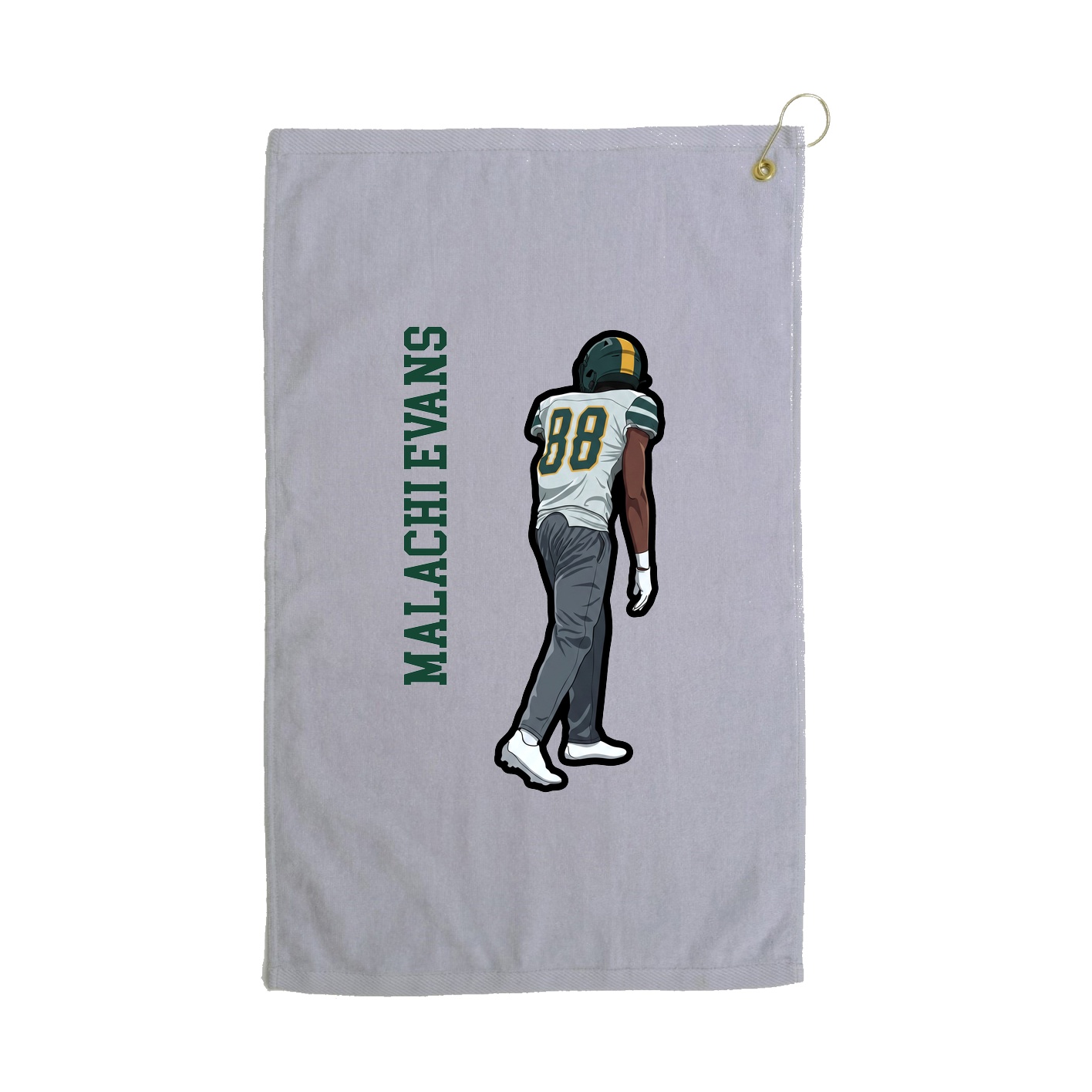 Golf Towel — Name Vertical in Grey