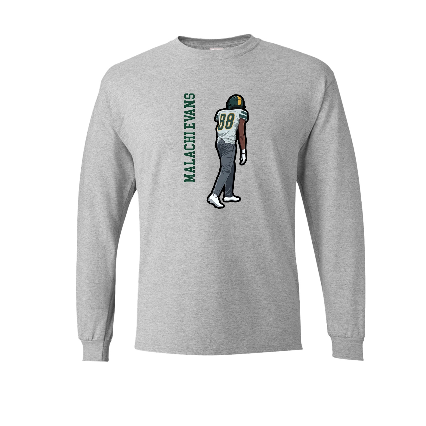 Long Sleeve Tee — Name Vertical in Grey