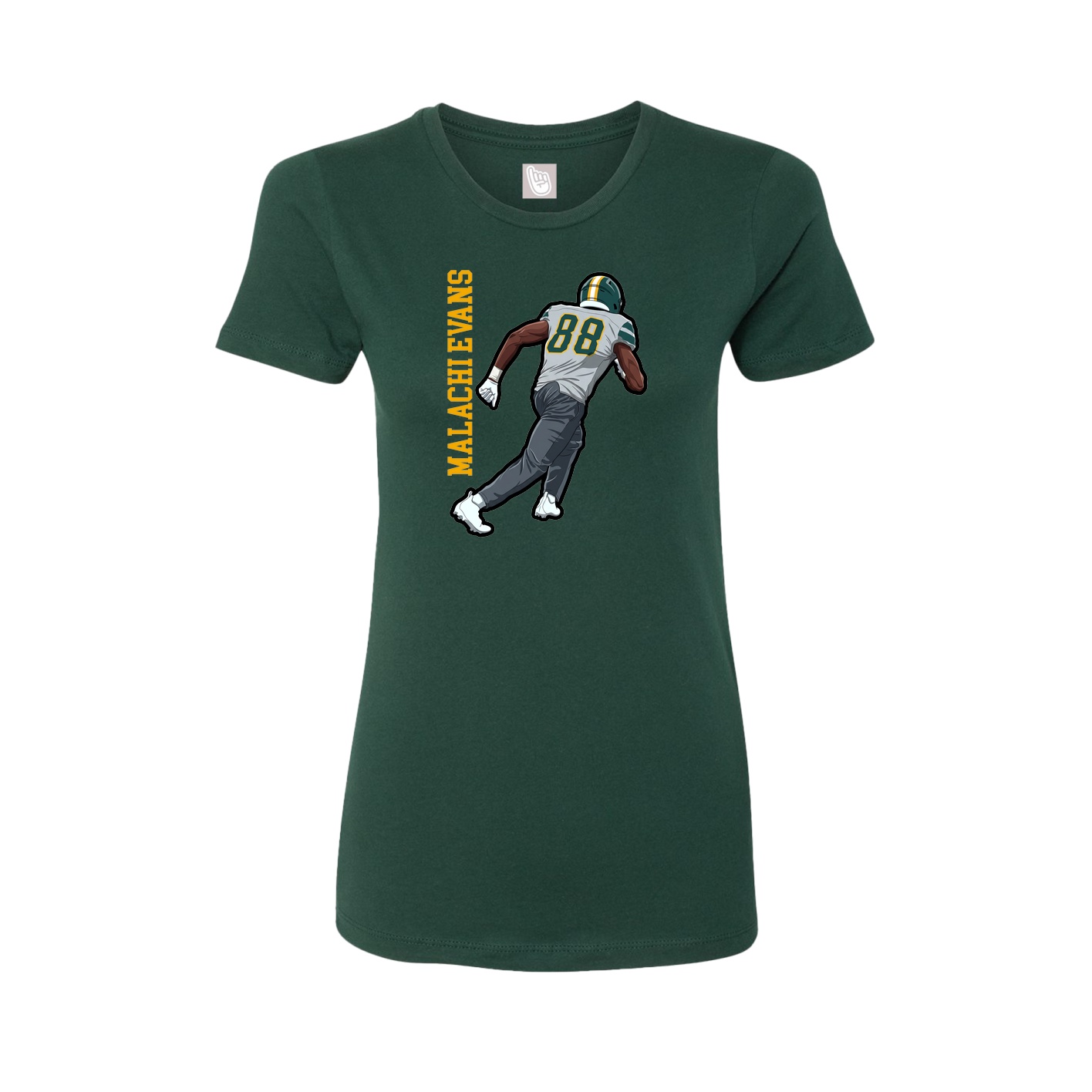 Womens Tee — Name Vertical in Green