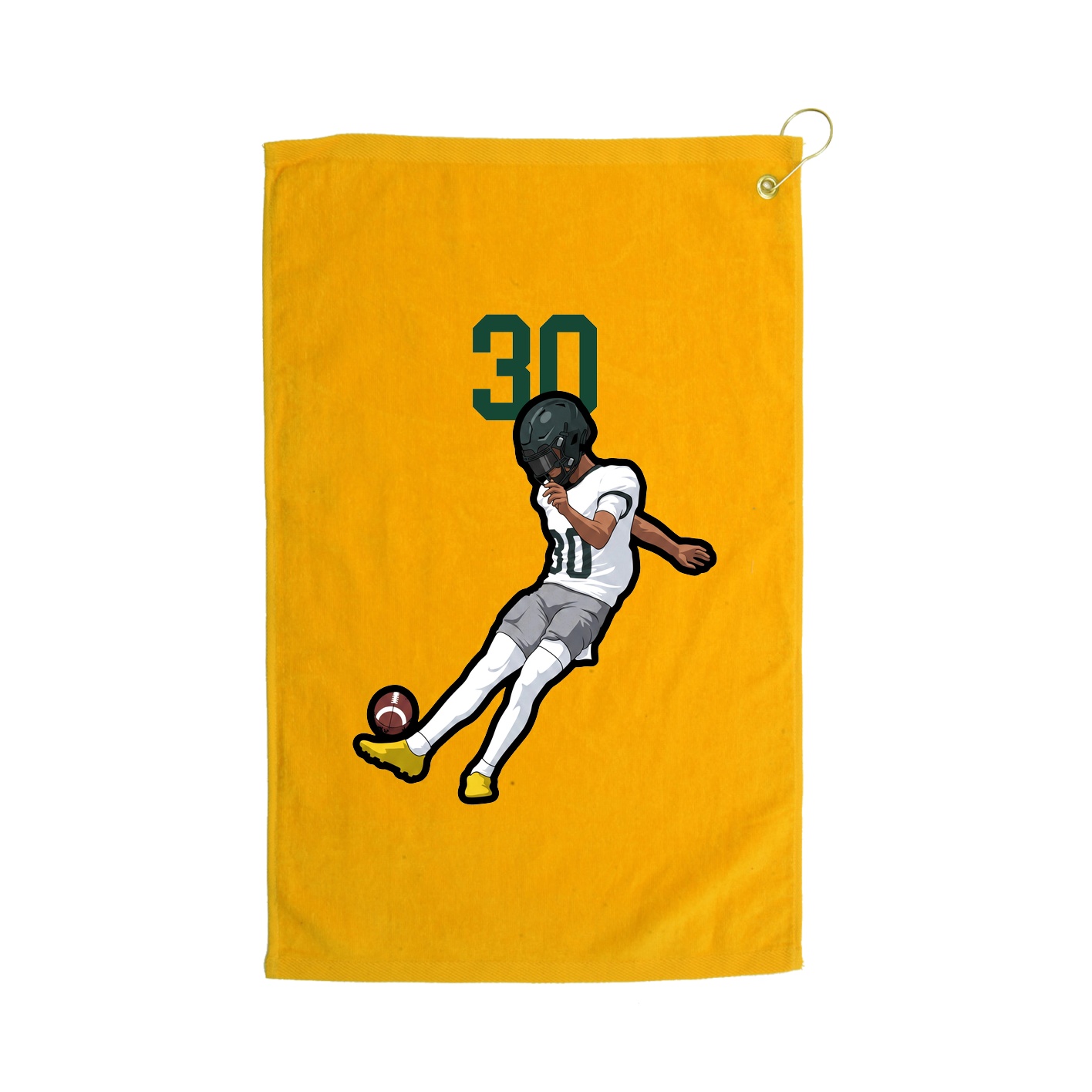 Golf Towel — Number Top in Gold