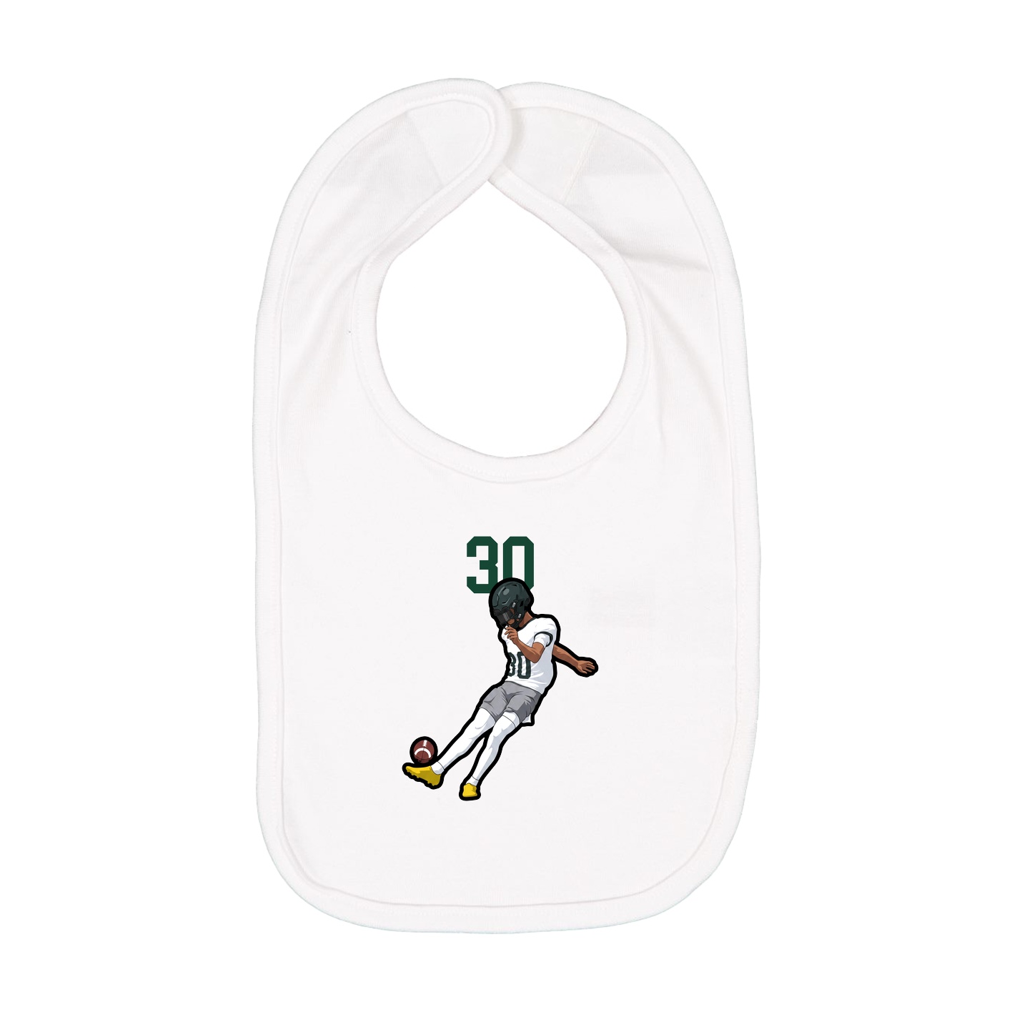Infant Bib — Number Top in White