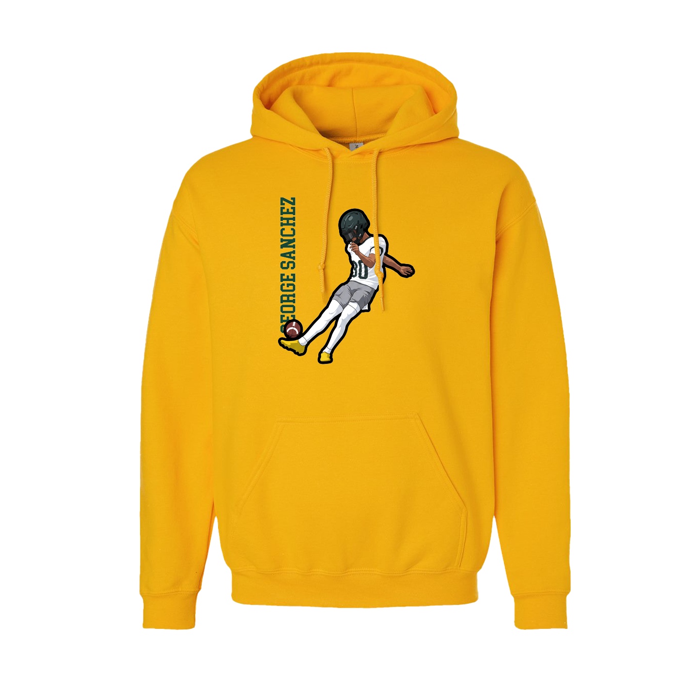 Hoodie — Name Vertical in Gold
