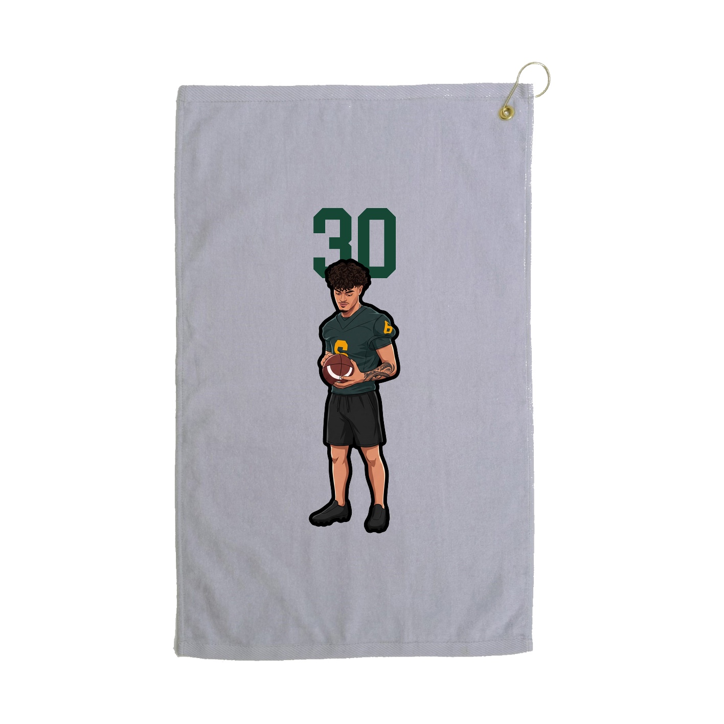 Golf Towel — Number Top in Grey