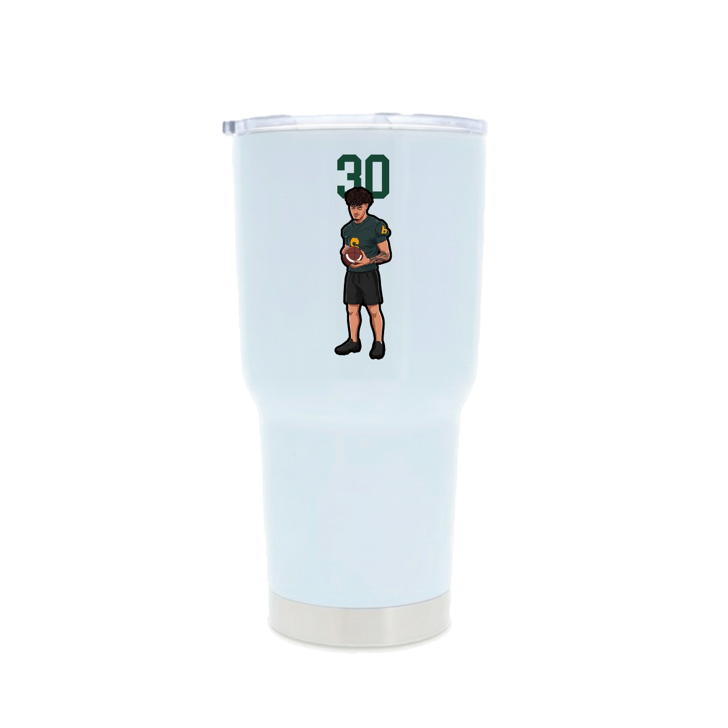 30oz Stainless Steel Tumbler — Number Top in White