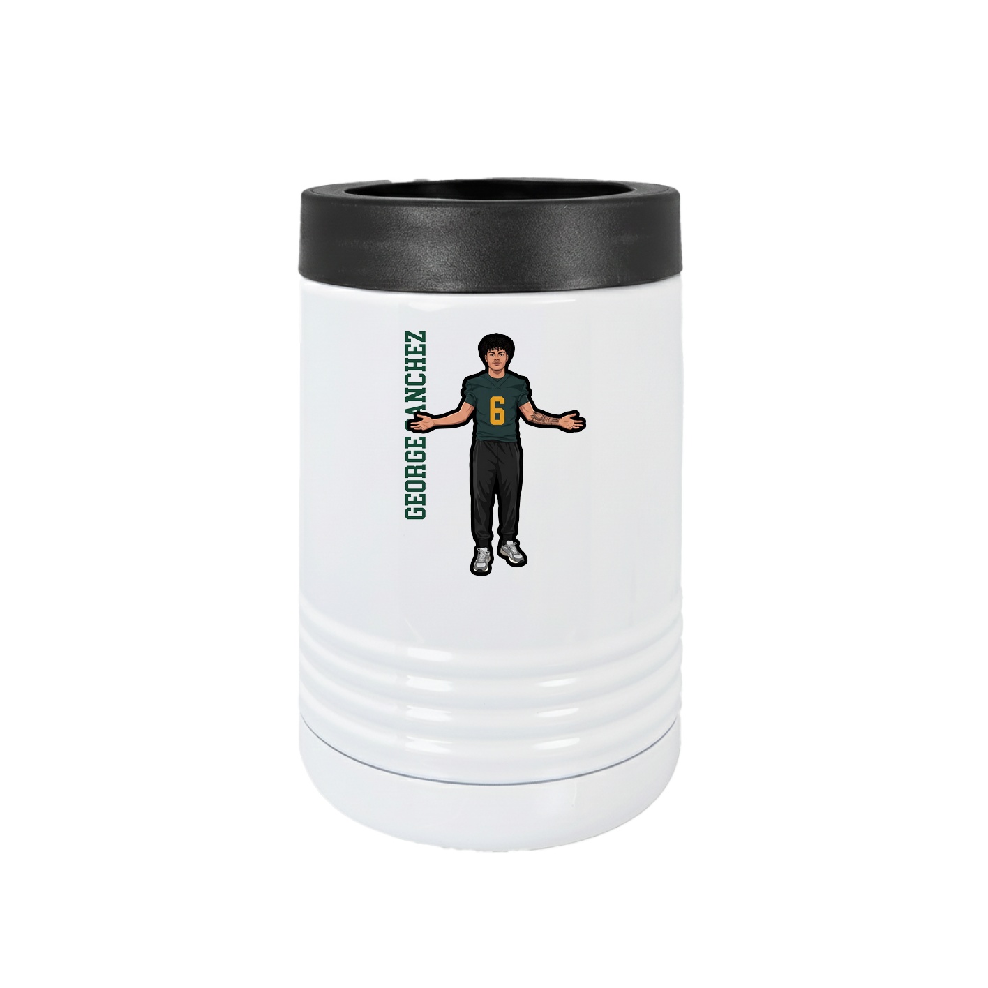 Beverage Holder — Name Vertical in White