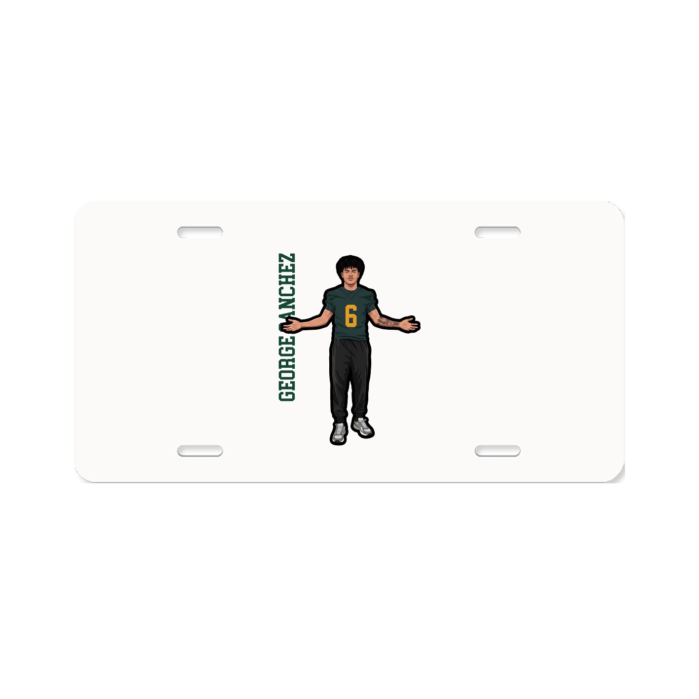 License Plate — Name Vertical in Classic