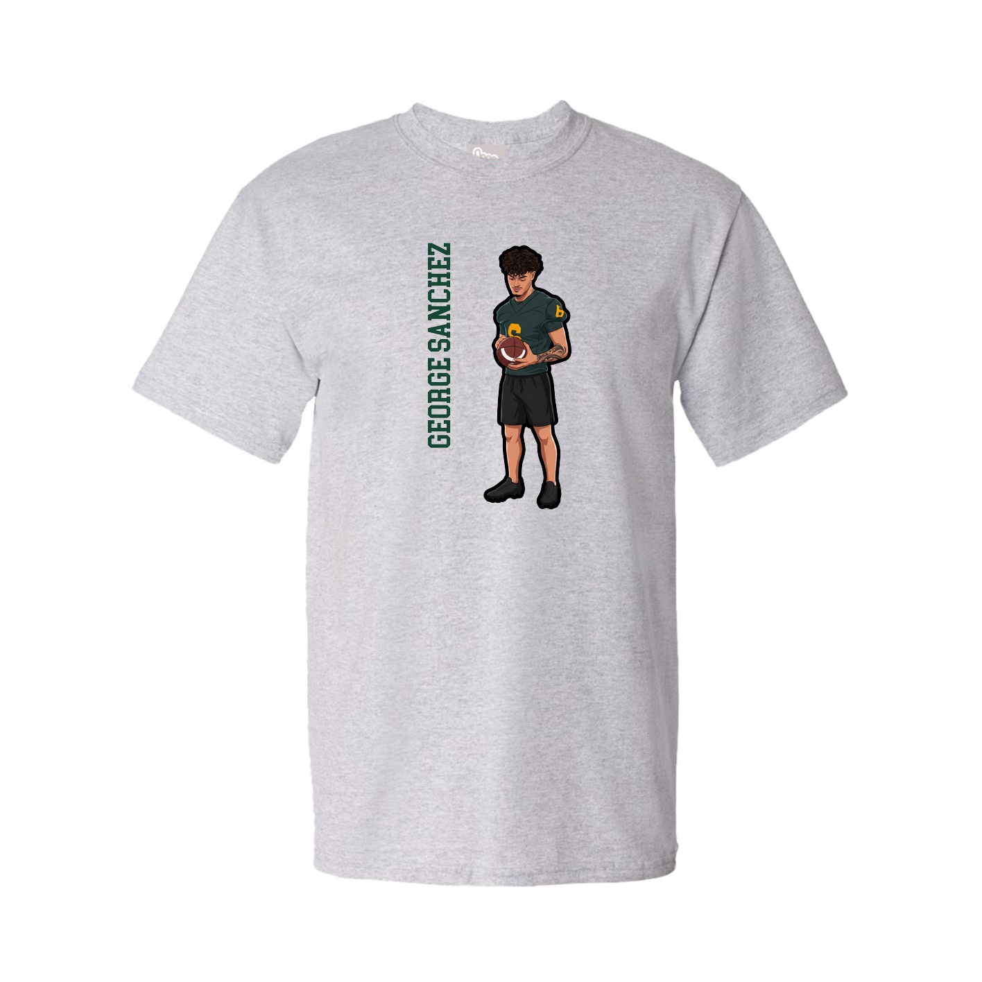Youth Tee — Name Vertical in Grey