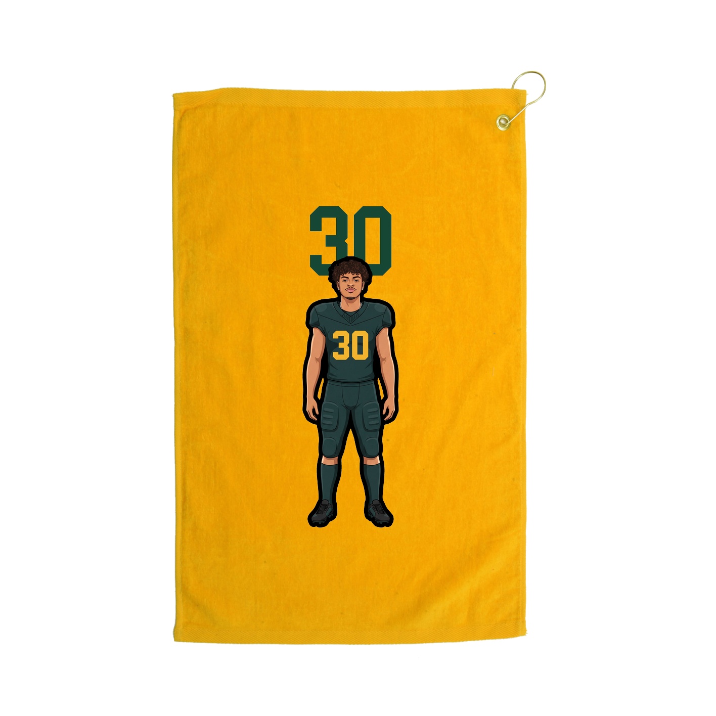 Golf Towel — Number Top in Gold