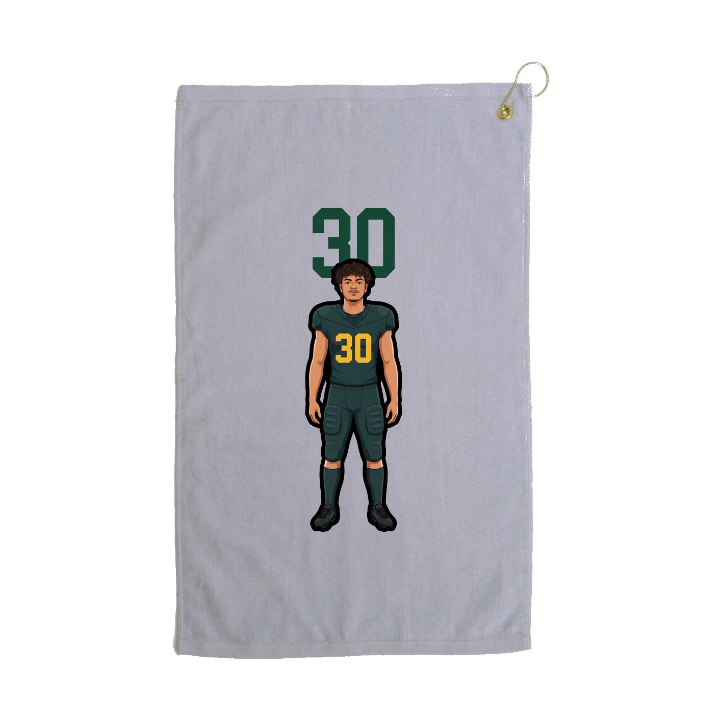 Golf Towel — Number Top in Grey