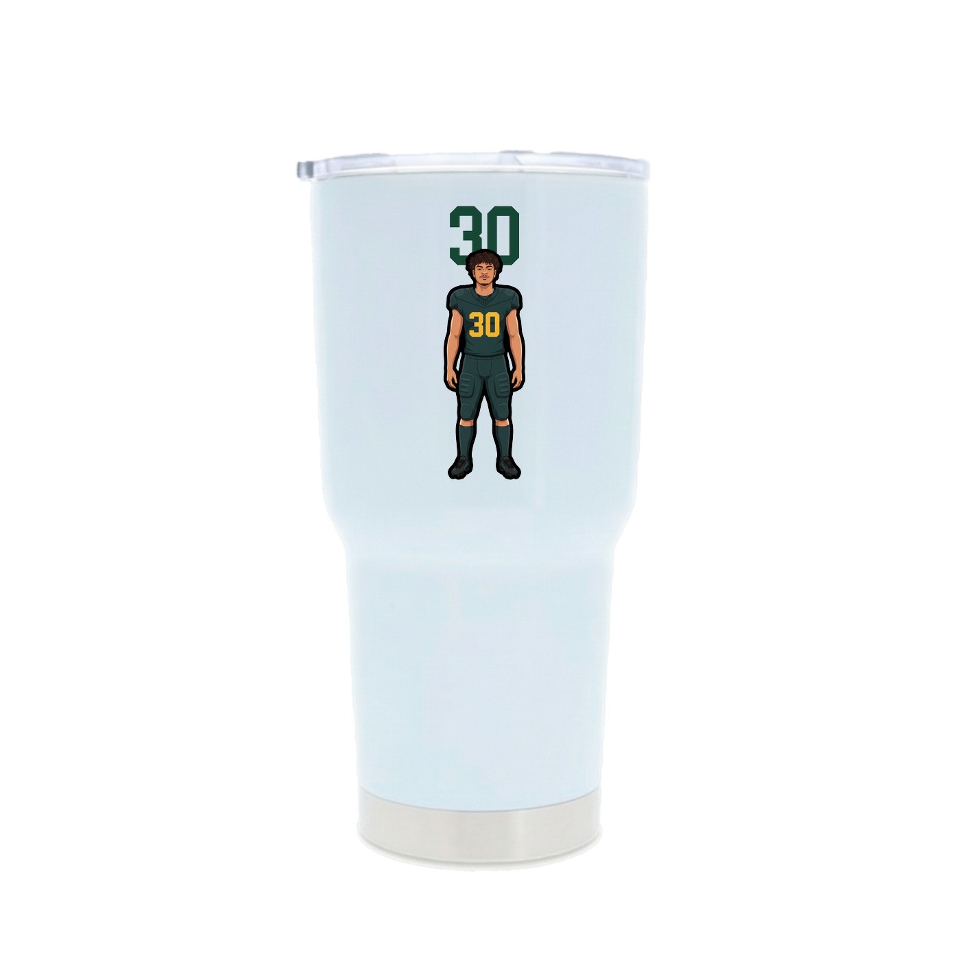 30oz Stainless Steel Tumbler — Number Top in White